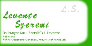 levente szeremi business card